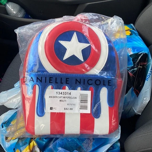 Captain America Popsicle mini backpack DANIELLE NICOLE Disney Marvel Captain America Mini Backpack  main image 2